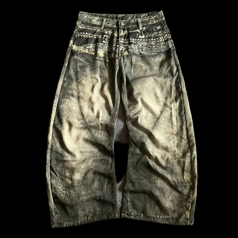 "DOUBLE B3LT" BAGGY DENIM JEANS